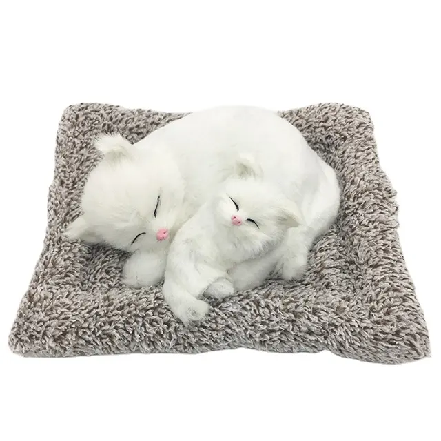 Gato de peluche juguetes de animales de peluche de alta calidad al por mayor personalización realista dormir de peluche gato respirador Unisex girasol 1 ud.