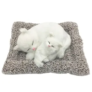Cat Plush Animal Toys High Quality Plush Wholesale Customization Realistic Sleeping Plush Breathing Cat Unisex Sunflower 1 PC