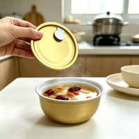 731 #   Bol en aluminium de 80 ml, récipient de qualité alimentaire pour nid d'oiseau, abalone, bouillie, soupe, sauce et nourriture pour animaux de compagnie