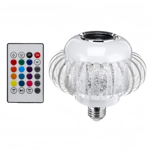 Hiện Đại Trắng PVC cơ thể <span class=keywords><strong>RGB</strong></span> âm nhạc <span class=keywords><strong>LED</strong></span> bóng đèn với không dây điều khiển từ xa & Loa cho phòng ngủ ánh sáng sân khấu nhà thông minh sử dụng phòng - Product Image 1