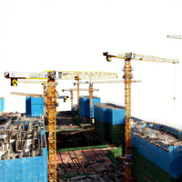 Grue à tour autoportante à plateforme plate DAHAN QTZ100 6013 de 6 à 8 tonnes, portée de 60 m, hauteur maximale de 200 m, composants essentiels du moteur PLC de haute performance