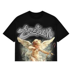 เสื้อยืดโอเวอร์ไซส์ผ้าคอตตอนหนานุ่ม สไตล์สตรีทแวร์ พิมพ์ลายกราฟิกวินเทจ ประดับโลโก้ด้วยคริสตัล  สำหรับผู้ชาย - Product Image 1