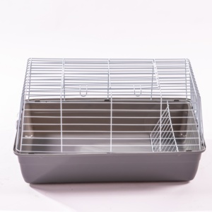Jaula para Mascotas Pequeñas, Base de Plástico Rectangular, Estructura de Alambre de Acero, Cierre Deslizante Resistente, para Hámsters, Uso en Interiores, Color Sólido, Estilo Simple - Product Image 2