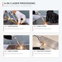 Nouvelle machine de soudage laser à fibre portative refroidie par eau HYMAC 4 1, 1,5 kW, 2 kW, 3 kW, torche SUP23T, nettoyage, découpe, acier, aluminium