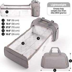 4-in-1 Convertible Baby Diaper Bag <b>Get</b> Organized with Multi-Purpose Travel Baby Bag Includes Bassinet <b>Changing</b> Pad Mommy Bag - Product Image 5