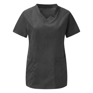 Nouveau T-shirt d'hôpital élégant, antibactérien, écologique, en polyester et coton tissé, personnalisé, doux, à manches courtes, pour le personnel soignant - Product Image 4