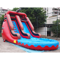 Tobogán inflable pirata portátil de 17 'de altura, tobogán húmedo y seco para niños, fiestas al aire libre, eventos de fábrica de inflables de China