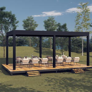 Pérgola de techo de lumbrera de aluminio para exteriores, sistema de techo de pérgola, pared de vidrio, Gazebo <span class=keywords><strong>impermeable</strong></span>, pérgola con recubrimiento en polvo, Pérgula OEM moderna - Product Image 5