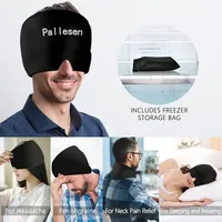Masque de compression OEM noir en gel froid pour la tête, le visage et les yeux, soulagement des maux de tête, compresses chaudes et froides