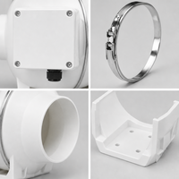 Ventilateur de gaine en ligne à flux mixte, extracteur d'air à haute pression statique, boîte de jonction en plastique ABS, économie d'énergie, pour serre de culture, cuisine, CVC
