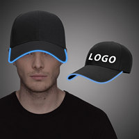 Casquette de baseball LED en coton tendance avec logo pour les fans de football, concerts, course nocturne, chapeau lumineux pour les soirées et clubs