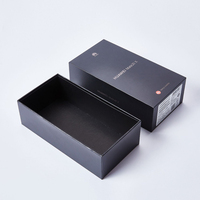 Estuche de Regalo para Teléfono Móvil Vacío, Negro, de Lujo, con Logotipo Personalizado, Materiales Reciclados Biodegradables y Ecológicos, Laminación Mate y Relieve