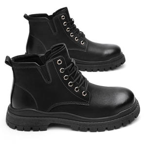 Botas de vestir formales de caña alta con cordones y cremallera, de cuero negro suave y duradero, estilo plataforma 2026 - Product Image 6