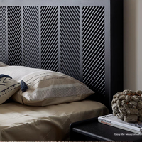 Lit double moderne en chêne massif de style français vintage, cadre de lit king-size rétro de luxe à profil bas, personnalisable OEM