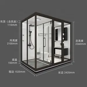 Bán Nóng Đúc Sẵn Giá Rẻ Khách Sạn Sang Trọng Modular Xây Dựng Miễn Phí Đứng Hoàn Chỉnh Vòi Hoa Sen Đơn Vị Phòng Tắm Pod Với Bồn Tắm