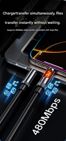 Cable de Carga Rápida USB C a USB C de 240W, Cable de Datos Flexible de Silicona con Pantalla Digital, Compatible con iPhone, iPad, Galaxy y Xiaomi