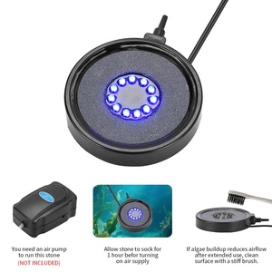 JSD RGB Akvaryum Hava Taşı Işığı Renk Değiştiren Dalgıç Balık Tankı Hava Diski Dekor Lambası Uzaktan Kumandalı (Opsiyonel) - Product Image 5