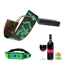 Mini LED esnek LED sergi ekranı APP düzenleme pil ücretli yumuşak LED Panel kaydırma metin mesajları hafif bükülebilir LED