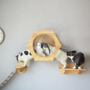 Cadre d'escalade type arbre à chat, jouet de luxe en bois massif, plateforme de bricolage, perche pour animaux domestiques, jouets grand arbre à chat en Sisal - Product Image 2
