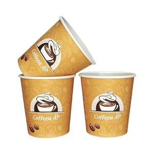 แก้วกาแฟกระดาษคราฟท์แบบใช้แล้วทิ้งผนังเดียว คุณภาพดีที่สุด ราคาโรงงาน พร้อมฝาและหลอดสำหรับกาแฟ - Product Image 5