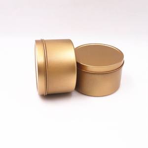 กล่องดีบุกใส่เทียนสีทอง4ออนซ์พร้อมสกรูทองแดงสำหรับใส่เทียนใส่ครีมน้ำมันใส่ผมสีทอง - Product Image 2