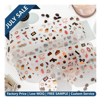 Rouleau d'autocollants adhésifs PET personnalisés, imperméables, motif Kawaii Gummy Kiss Cut, simple face, pour masquage, vente en gros