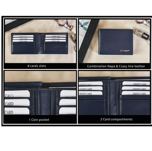 Genuine Leather Mens <b>Wallet</b> <b>RFID</b> Blocking Bi Fold Card Organizer Compact Pocket <b>Wallet</b> Fashion Accessory - Product Image 3