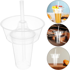 Gobelet pour collations et boissons, 100 ensembles de gobelets en plastique jetables de 700 ml avec bol à collations sur le dessus, pour les fêtes, les stades, les bars et les soirées cinéma - Product Image 4