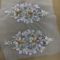 Dentelle délicate 3D Hot Diamond Strass Appliques Strass lâches pour robes de mariée Sequin