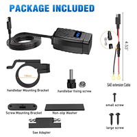 Cargador USB para Motocicleta y Automóvil, Doble Puerto, Resistente al Agua, con Pantalla Digital de Voltaje e Interruptor de Encendido/Apagado, 54W QC3.0+PD, Superventas