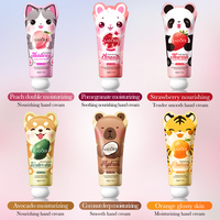 Crème pour les mains à la tête d'animal, 6 types : pêche, grenade, fraise, avocat, noix de coco, orange – Nourrit et hydrate – Fournisseur direct usine – OEM