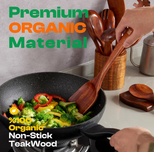 Ensemble complet d'ustensiles de cuisine 9 pièces, brun foncé, essentiels de cuisine, ensemble d'ustensiles de cuisine en bois - Product Image 2