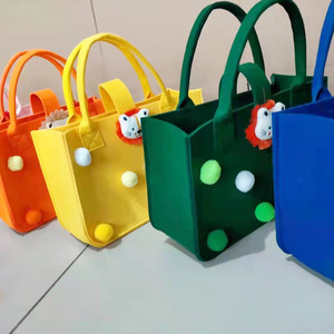 Felt Tote Bags Plush Cartoon <b>Doll</b> Design For Baby 0 To 24 Months Unisex Gift Customizable - Product Image 1