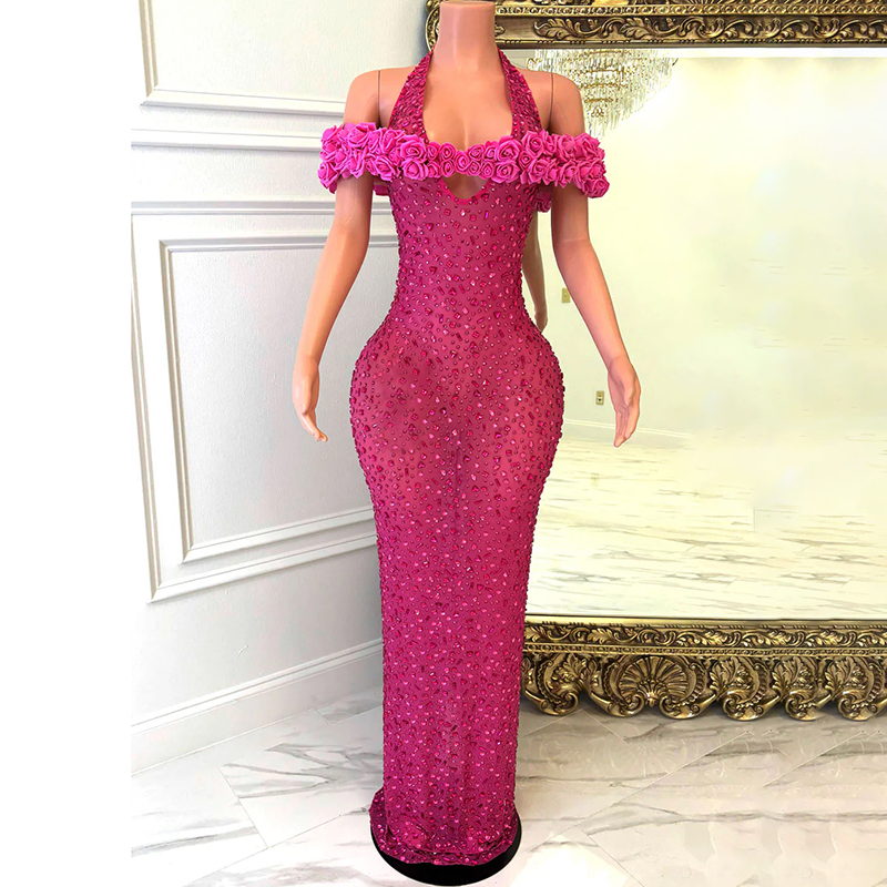 fall birthday dress V-neck Flowers Long Lace Dress – DUNTERY