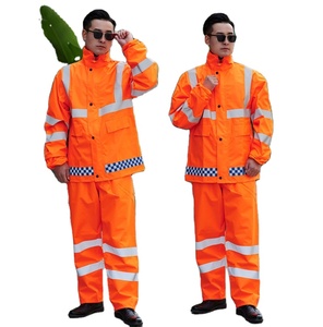 Traje Impermeable Reflectante de Alta Visibilidad Naranja, Amarillo y Rojo para Trabajadores de Gestión Urbana, Hecho en China, Otros Materiales - Product Image 1