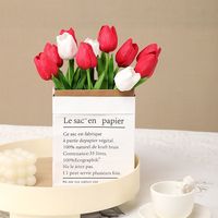 Hot PU réel tulipe simulation fleurs mini fausse fleur extérieure humide décoration latex tulipe bouquet décoration artificielle tulipe