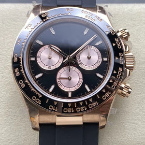 Reloj Mecánico de la Mejor Calidad, 40 mm, Fábrica QF, 126519, Acero 904L, Movimiento 4131, Oro Rosa, Peso 155 g, Cronógrafo, Esfera Negra Panda - Product Image 1