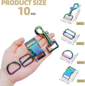 Pcs Metal Swivel Snaps <b>Hooks</b> With D Rings Side Release Buckles Slide Buckle For Purses Lanyard <b>Dog</b> Collars - Product Image 2