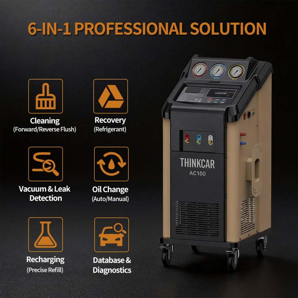 THINKCAR AC100 V3.0 Automatic A/C Refrigerant Recycle Filling ...