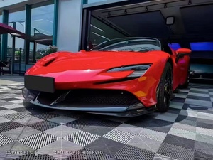 Kit carrosserie en fibre de carbone sèche <span class=keywords><strong>pour</strong></span> <span class=keywords><strong>Ferrari</strong></span> SF90, comprenant : Lame avant, jupes latérales, diffuseur, spoiler et prise d'air arrière en fibre de carbone OEM SF90 - Product Image 2