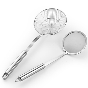 Grand passoire de cuisine en acier inoxydable, égouttoir domestique en métal, filtre à raviolis, panier de drainage pour friture et fondue - Product Image 1