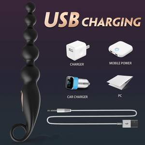 Cuentas anales vibratorias Vibración de 7 frecuencias para estimulación del ano Tapón trasero súper largo Tapón de ejercicio de vibración profunda suave - Product Image 6