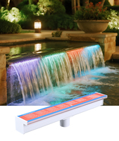Nouvelle cascade murale LED en acrylique IP68, cascade d'eau colorée pour extérieur, paysage rocheux, rideau d'eau, cascade LED lumineuse