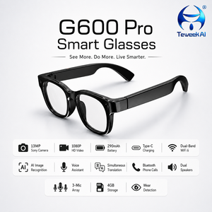 แว่นตาอัจฉริยะ G600 Pro AI พร้อมกล้องเซลฟี่ <span class=keywords><strong>จอ</strong></span>แสดงผล 13MP บันทึกภาพมุมมองบุคคลที่หนึ่ง รองรับ WiFi6 แบบดูอัลแบนด์ เล่นได้นาน 7 ชั่วโมง ระบบเสียงแบบ Open Ear - Product Image 3