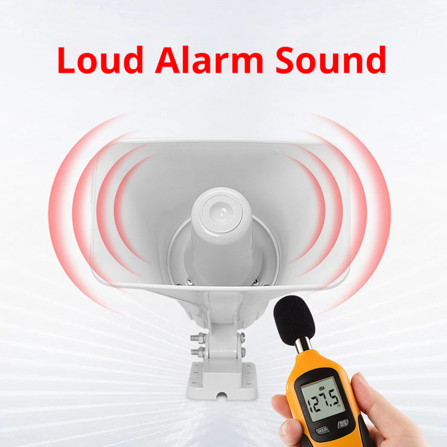 30w Waterproof Alarm Siren Horn Speaker White Outdoor Horn Speaker Loud Sound Speaker Siren