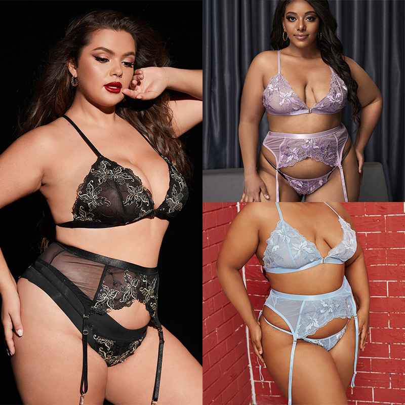 sexy lingerie for thick girls Shop Our Plus Size 3 Piece Lingerie Set with See-through Lace