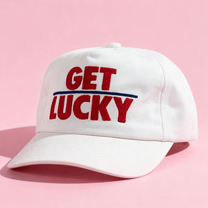 Casquette de baseball en coton blanc souple non structurée entièrement personnalisable, cinq panneaux, visière pré-courbée, logo brodé en chaîne, casquettes de baseball 5 panneaux - Product Image 1