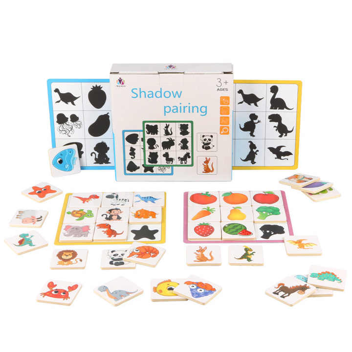 Large Size Double-Color Wooden Children's Cartoon Letter Game Upper & Lower Case Can Be Erased Written on Paper Material