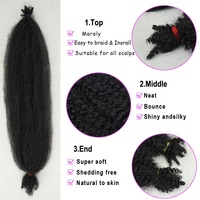 Cheveux à tresser pré-séparés bouclés à la française, synthétiques pré-gonflés, style afro bouclé, protection coiffante, crochet Marley
