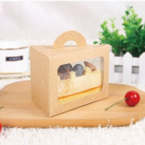 Customized Color Portable Takeout Triangle Cake <b>Boxes</b> With Transparent Window - Product Image 4